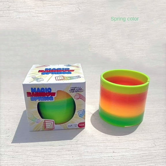 Children's Spring Coil Magic Hula Hoop Magic Stall Lantern Toy Plastic Push Small Gifts Small Size Rainbow Spring