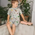 thumbnail image 4 of Cauagu Ensemble de Pyjamas d'Hiver de Noël et du Nouvel An avec Cerf pour Enfants, Ensemble d'Été à Manches Courtes pour Enfants, Ensemble de Pyjamas à Col Rond 2 Pcs Parfait pour Petits Garçons Filles-Petit, 4 of 6