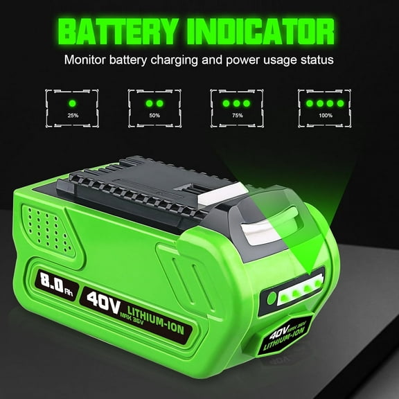 29472 Replace for Greenworks 40V 8.0Ah Lithium G-MAX Battery 29462 29482 29282 2501302