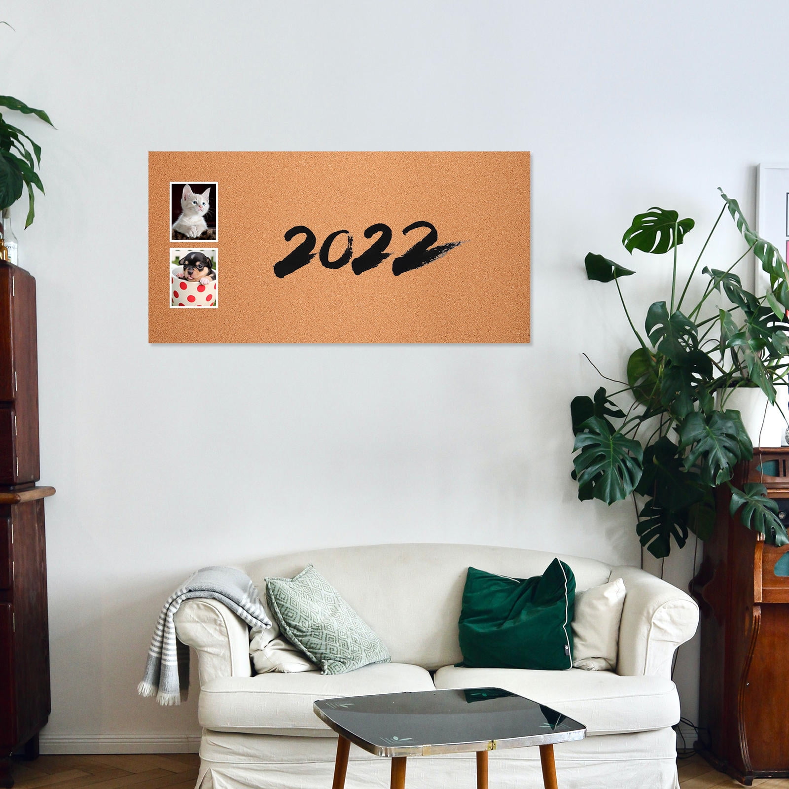 BESTOYARD 1Set Light Brown Cork Message Board for Home Photo Display and Wall Bulletin with Self Adhesive Design