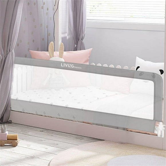 69" Baby Bed Rails, Swing Down Extra Long Toddler Bedrail Bumper Sleep Guard, Grey