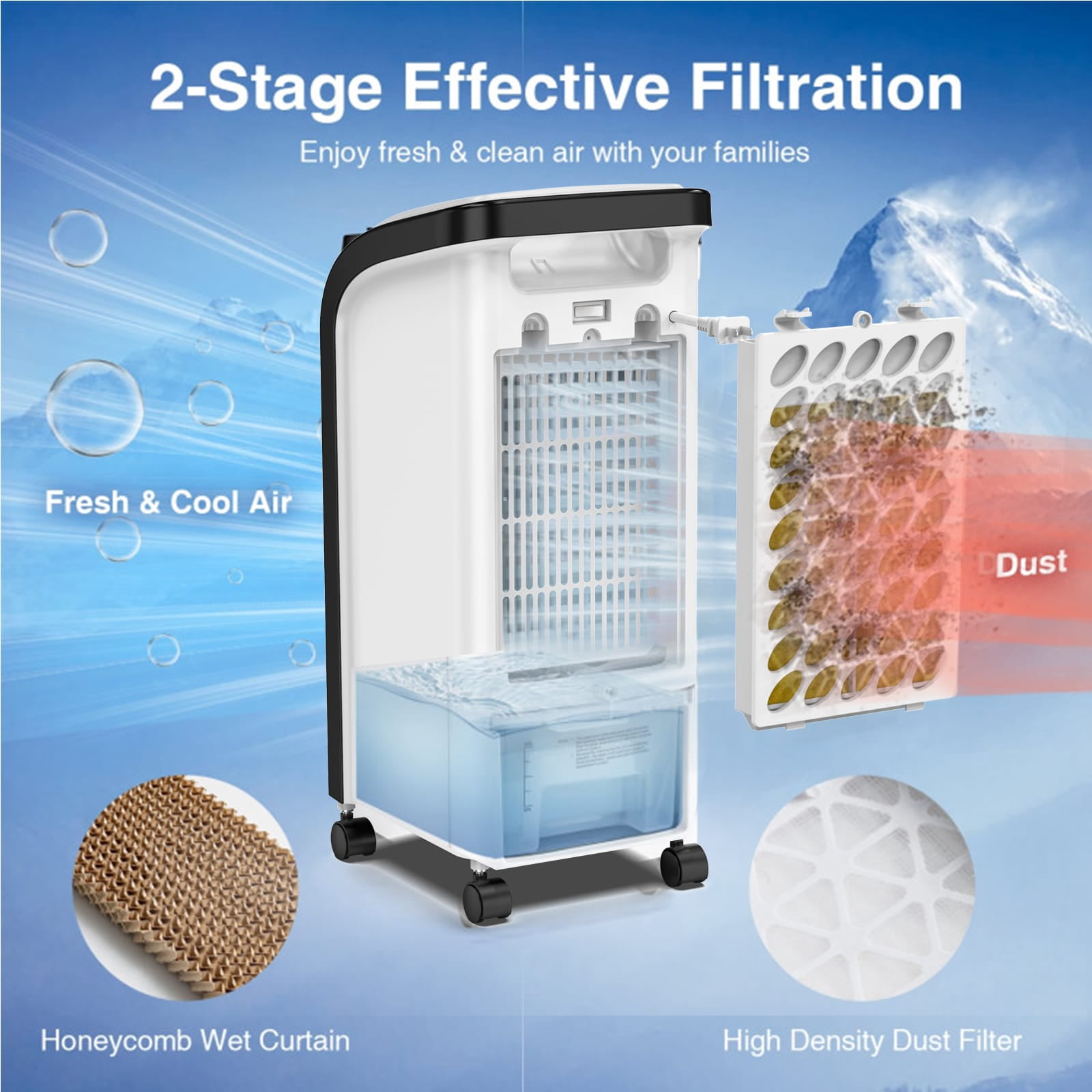 Fenbeli 3-in-1 Evaporative Air Cooler with Remote for Home Office