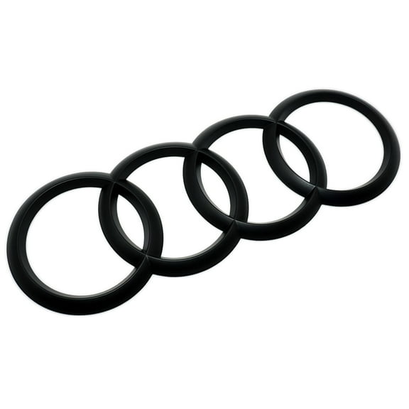 US85 Audi Sport 3D Ring Luggage Lid Adhesive Logo Emblem Badge Sticker Decoration Accessories (Matte Black)