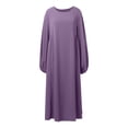 thumbnail image 6 of Womens Dresses Casual Summer Robe Long Sleeve Long Round Neck Loose Temperament Prayer Clothing Eid Ramadam Dress Loose Elegant Dress, 6 of 7