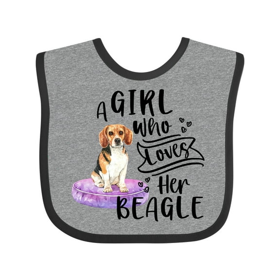 Inktastic A Girl Who Loves Her Beagle Boys or Girls Baby Bib