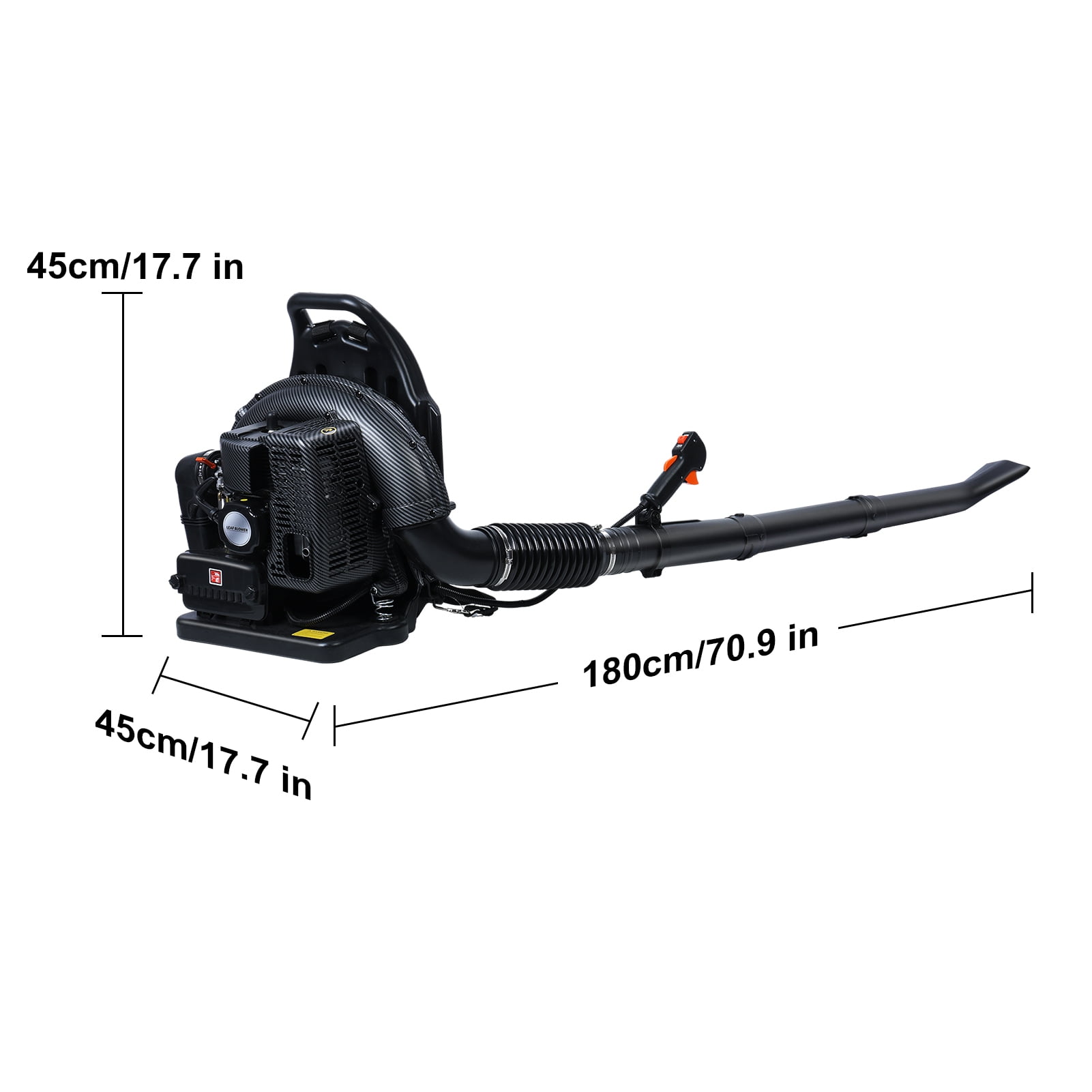 Wharick Leaf Blower for Lawn Care - Backpack Leaf Blower 63CC Gas Powered 2-Cycle Engine, 665CFM Strong Air Flow for Leaf, Sand, Gravel and Snow