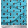thumbnail image 1 of Soimoi Modal Satin Fabric Leaves & Floral Block Print Fabric by the Yard 42 Inch Wide, 1 of 3