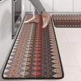 thumbnail image 2 of Kitchen Rugs Sets Of 2,Brown Boho Geometric Triangles and Rhombuses Pattern Anti Fatigue Kitchen Mat Rugs Non Slip Washable,Decorative Kitchen Floor Mats for Kitchen,Sink,Laundry,17"x47"+17"x47", 2 of 5