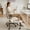 Beige, variant on Pinmoco Cross Legged Office Chair with Arms & Headrest, Ergonomic Criss Cross Chair, Height Adjustable Swivel Desk Chair for Home Office, Olive Green
