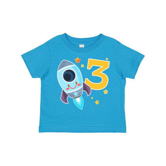 Inktastic Rocket Space Ship Happy Third Birthday Boys or Girls Toddler T-Shirt