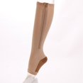 thumbnail image 4 of Knee High Open Toe Firm Support Compression Socks with Zip for Men and Women, 4 of 6