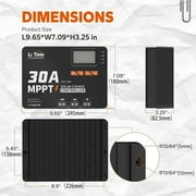 LiTime 30A MPPT Bluetooth 12V/24V/Auto DC Input Solar Charge Controller Adjustable LCD Display