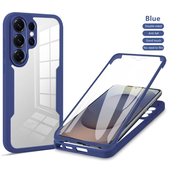 Designed for Samsung Galaxy S26 Ultra Case Full-Body Bumper Case Cover Built in Screen Protector Shockproof Transparent Back 360 Full Body Protective Case for Samsung Galaxy S26 Ultra, Blue