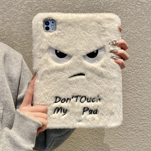 Case for iPad (A16) 11th / 10th Generation (2025/2022) Shockproof Fur Plush Back Cover w Pencil Holder