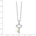 thumbnail image 3 of 925 Sterling Silver White Ice Gold-Tone .01ct Diamond Key Necklace; 18 inch; for Adults and Teens; for Women and Men, 3 of 3