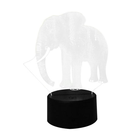 

Night Light Decor Lighting Elephant Touch Control Lamp Decoration Gift Remote 3