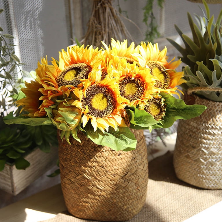 Artificial sunflower wedding bouquet | Beachweddingtips.com