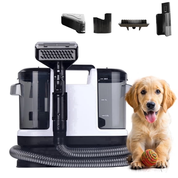 Luxsis Carpet Cleaner Machine m-304AC-a Portable 0.47 gal, Corded Electric, Wet Vacuum Cleaner for Rugs, White with Self-Cleaning Brush Head, Pet Brush Head