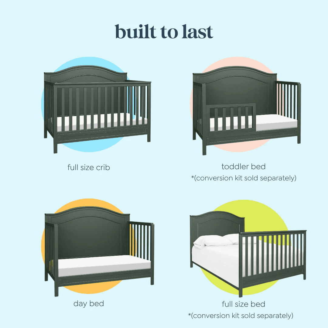DaVinci Charlie 4-in-1 Convertible Crib, Greenguard Gold Certified, Forest Green