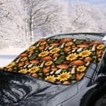 thumbnail image 2 of Xoenoiee Mushroom Sunflower Maple Leaves Print Car Windshield Cover for Ice and Snow, Heavy Duty Windshield Snow Cover Thanksgiving Decor Front Window Frost Hail Protector for Car, Truck, SUV, Van, 2 of 7