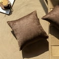 thumbnail image 4 of Pillow Covers 18x18, MANGATA CASA Set of 2 Throw Pillows Chenille Pillow Covers Fully Dyed Solid Color Cozy Soft Square Pillowcase for Farmhouse Home Decor Brown, 4 of 6