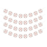 CATIEBYE Baseball Party Decorations Assorted Color Paper Banner for Birthday Scenes 4Pcs