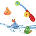 thumbnail image 1 of Juguetes de baño para bebés, juego de pesca para 1, 2, 3, 4 años, niños, juguetes de piscina con barra de pesca de juguete para niños Afortunado Sencillez, 1 of 5