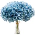 thumbnail image 1 of Peacock Blue Hydrangea Silk Flowers Heads 10 Pcs Full Morttic Hydrangea Flowers Artificial with Stems for Wedding Home Party Shop Baby Shower Decor, 1 of 11