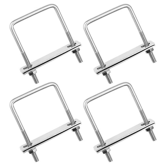 4 Pcs M6 Square U-Bolts U Bolts Fastener for Industrial Hardware Pipe Outer Dia U Bolt Marine Boat Deck