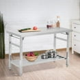 thumbnail image 7 of Yeshouse 48"x30" Stainless Steel Work Table, NSF Folding Table Commercial Heavy Duty Prep Table with Adjustable Undershelf for Kitchen, Restaurant, Garage, Home, 7 of 7