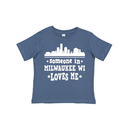 

Inktastic Milwaukee Wisconsin Someone Loves Me Gift Toddler Boy or Toddler Girl T-Shirt