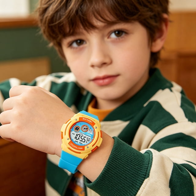 Reloj Digital Deportivo Impermeable para Niños con Pantalla Luminosa, Alarma, Cronómetro, Resistente a Golpes, Correa Ajustable para Niños y Niñas