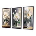 thumbnail image 3 of Designart "White Blossoming Flowers Still Life I" Floral Framed Wall Art Set Of 3 - White Traditional Frame Gallery Set For Office Decor, 3 of 6
