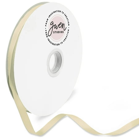 UPC: 0810056349172 | Ivory Grosgrain Ribbon for Crafts and Bows  3/8  x 100 Yards by Gwen Studios