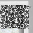 thumbnail image 3 of Ambesonne Gothic Valance Pack of 2, Grunge Black Skulls, 42"X18", Black White, 3 of 5