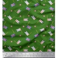thumbnail image 1 of Soimoi Green Velvet Fabric Anchor Hook & Small Country Flag Print Fabric by the Yard 58 Inch Wide, 1 of 1