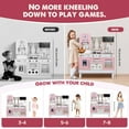 thumbnail image 3 of Wooden Kids Play Kitchen Set – Adjustable Height, Includes Accessories, Pink, 3 of 9