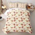 thumbnail image 2 of Homewish Funny Dachshund Dog Bed Spread Queen,Bow Cherry Queen Coverlet Set,Yellow,Pet Themed Decor,3pcs, 2 of 7