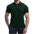 thumbnail image 3 of sckarle Mens Ribbed Knit Golf Shirts Short Sleeve Textured Golf Shirt Lightweight Casual Golf Collared T Shirt 2026 Army Green,L, 3 of 8
