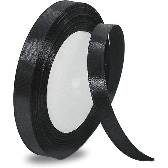 LAICAIW Solid Color Black Satin Ribbon, 3/8 Inches x 25 Yards Fabric Satin Ribbon for Gift Wrapping, Crafts, Hair Bows Making, Wreath, Wedding Party Decoration and Other Sewing Projects\u2026