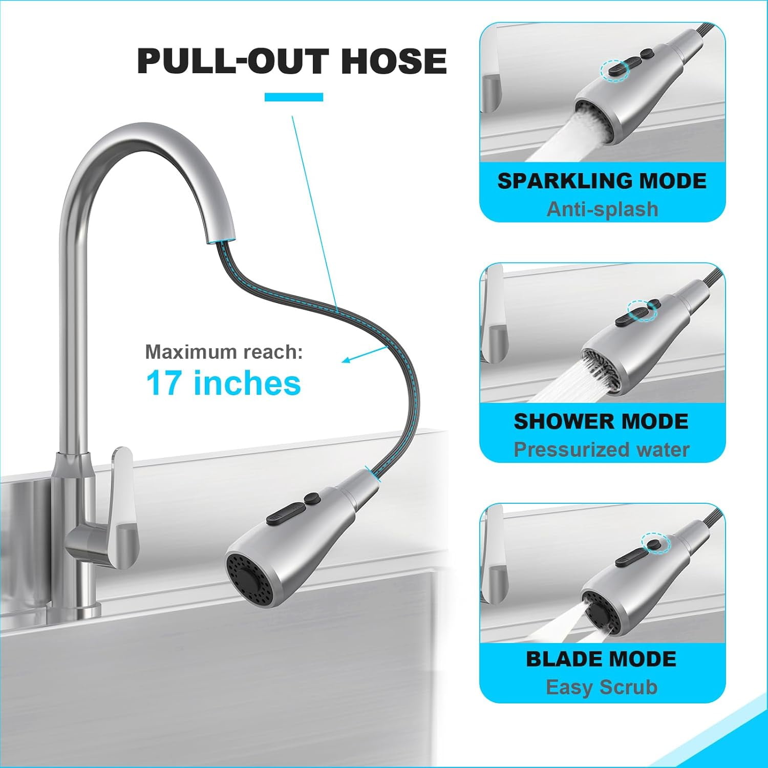 40" Stainless-Steel Sink Large Single Sink Accommodates larger volumes Can be used in kitchens, bathrooms, garages, undermount sinks Size34.65′′*16.53′′*9.84′′