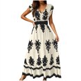 thumbnail image 2 of Ovzne Robes pour Femmes 2025 Robe Femme Robe Décontractée de Plage pour Femmes Robe à Imprimé de Vacances Robe de Printemps Imprimée Liquidation, 2 of 7