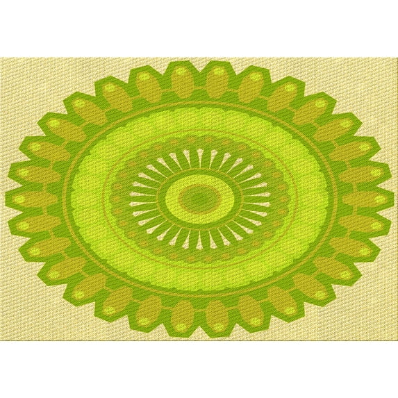 Ahgly Company Machine Washable Indoor Rectangle Transitional Pistachio Green Area Rugs, 4' x 6'