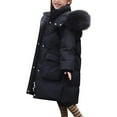 thumbnail image 3 of XIMIN Teen Girls Long Winter Parka Coats Faux-Fur Hood Thick Warm Insulated Puffer Jackets with Fur Trim Hood Kids Quilted Oversized Pockets Stylish Thermal Down Outwear, 3 of 5