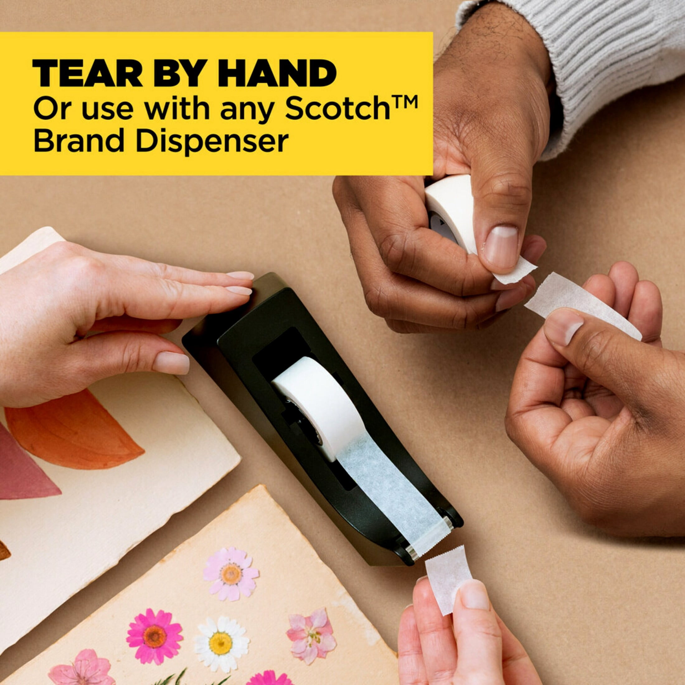 Scotch Paper Tape, White, 0.75 in. x 600 in. 2 Rolls