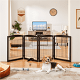 thumbnail image 2 of Alden Design 31.5" Height Foldable Pet Gate with 2 Support Feet, Espresso, 2 of 11