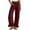 Wine, variant on AJGRHE Wide Leg Jeans for Women Stretch High Wasited Baggy Trendy Denim Jean Ruffle Hem Pants L