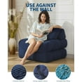 thumbnail image 3 of 3-in-1 Folding Sofa Bed, Comfy Sleeper Chair with Back Support & Pillow, Convertible Floor Lounge & Single Bed for Apartment, Dorm, Guest Room, 3 of 8