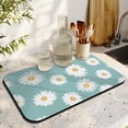 thumbnail image 3 of Washable Rubber Daisy Cute Floral Dish Drying Mats for Kitchen Counter Home Large Coffee Bar Pad Accessories and Decor for Utensils Stemware 19.5''x12'', 3 of 7