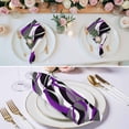 thumbnail image 2 of Purple Stripe Cloth Napkins, Black Grey White Gradient Striped Geometric Washable and Reusable Dinner Napkins Set of 4, Table Napkin for Kitchen Party Birthday Wedding Hotel Housewarming 20"x20", 2 of 8